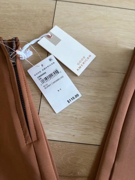 Good American Rust Brown High-Rise Tailored pants - Picture 3 of 14